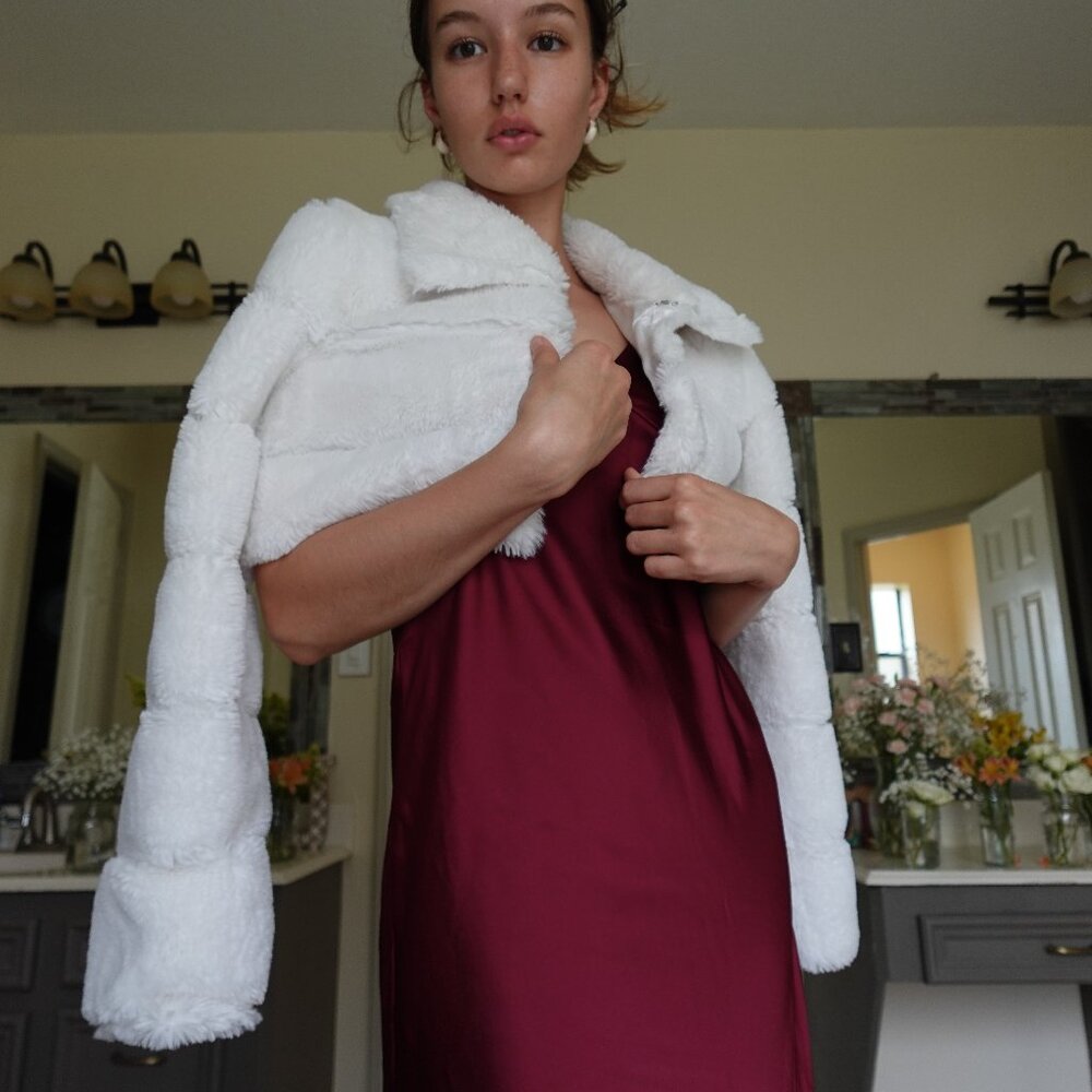 Faux Fur Cropped Jacket/ Shrug
